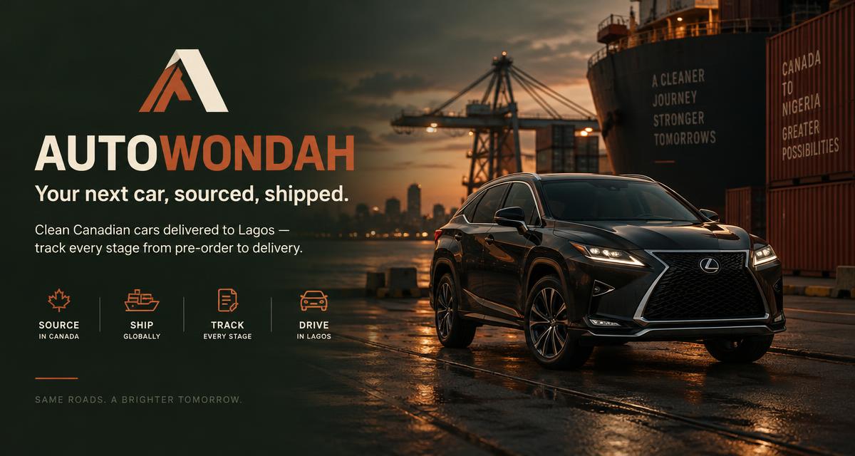 AutoWondah — clean Canadian cars shipped to Lagos, Lexus SUV at the port